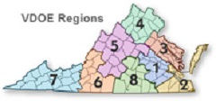 Regions Map from VDOE