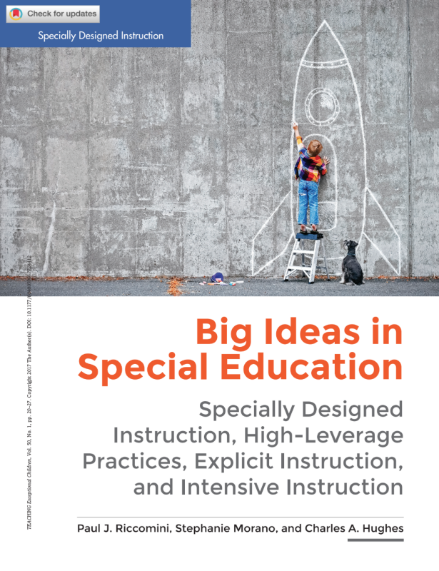 Big Ideas in Special Education Cover