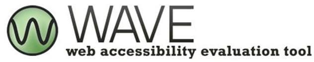 Logo for WAVE tools.  White letter W in a green circle.  Text states: Web accessibility evaluation tool.