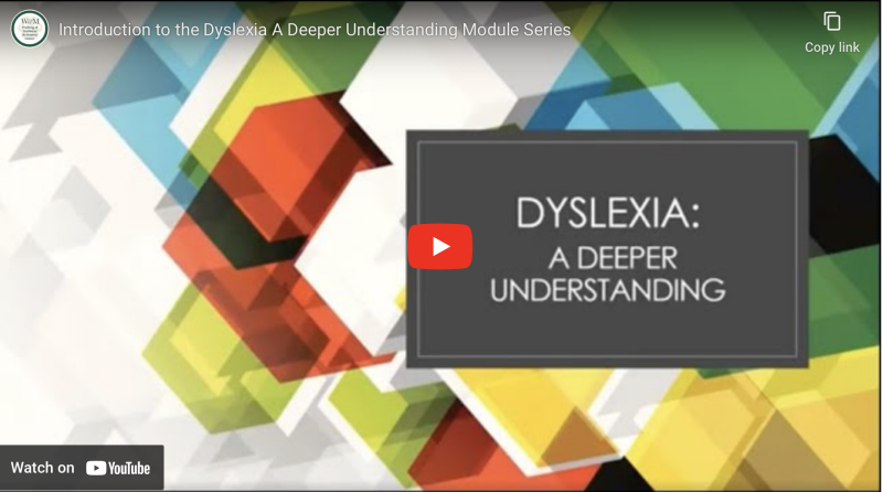 Dyslexia: A Deeper Understanding video title page
