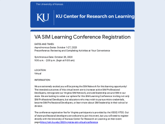 Virginia SIM Learning Conference Registration Document